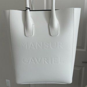 Mansur Gavriel North South Tote White Crossbody